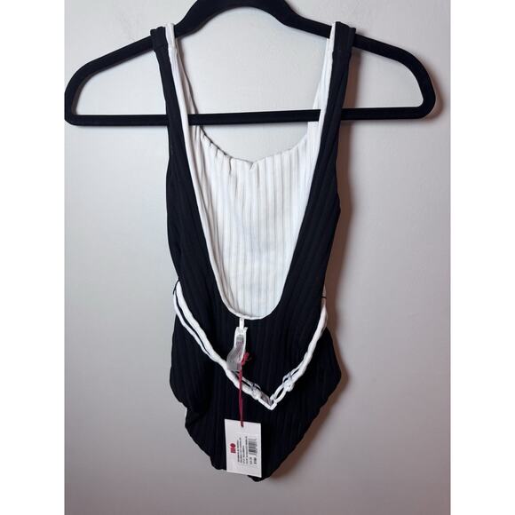 Solid & Striped Reversible Black White One Piece With Belt Sz XS NWT $198 - Picture 7 of 16